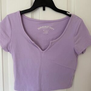 Aeropostale Purple Fitted Crop Top